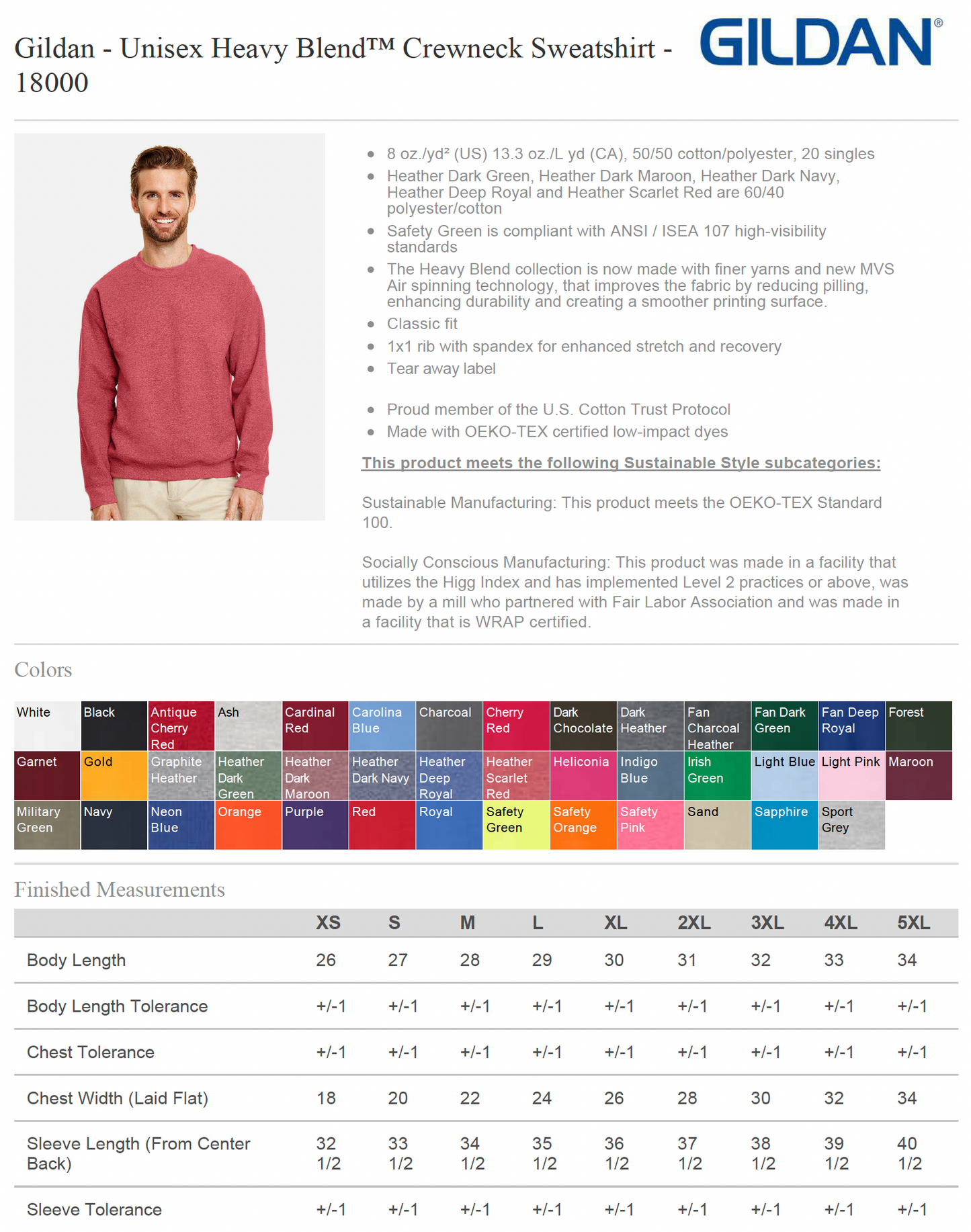 Unisex Heavy Blend™ Crewneck Sweatshirt - 18000
